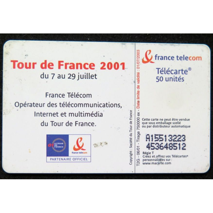 télécarte 50 unités France télécom 87° Tour de France sous blister neuve