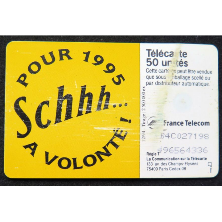 télécarte 50 unités France télécom Pour 1995 Schhh...à volonté