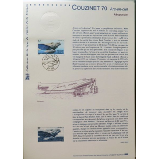 Document philatéliques officiels la poste Couzinet 70 Arc-en-ciel Aérospatiale