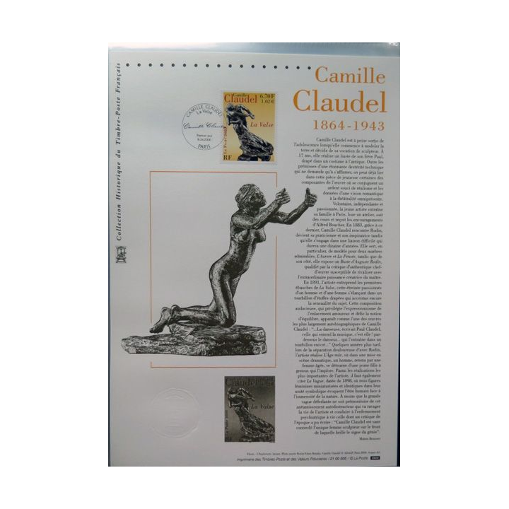 Document philatéliques officiels la poste Camille Claudel 1864-1943