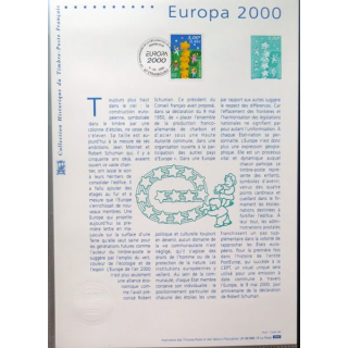 Document philatéliques officiels la poste Europa 2000