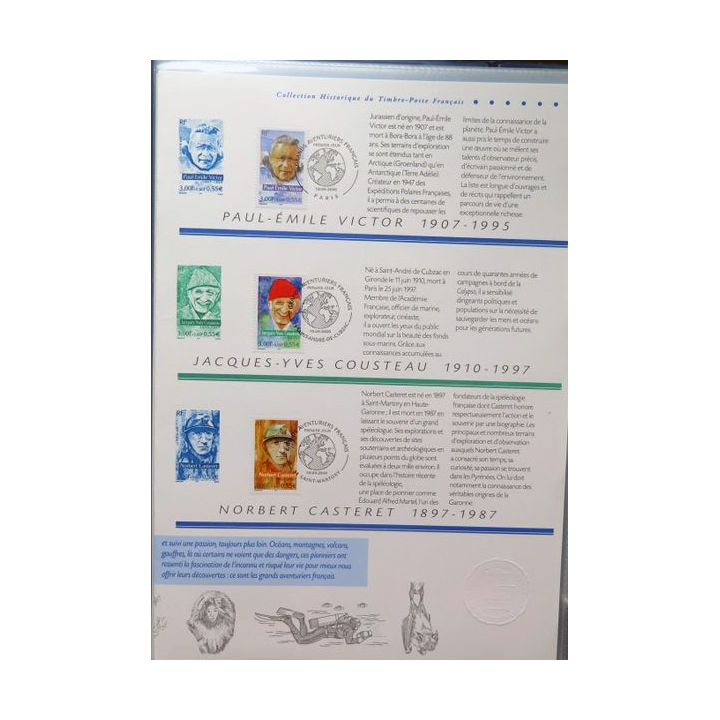 Document philatéliques officiels la poste Grands aventuriers français