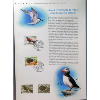 Document philatéliques officiels la poste Oiseaux menacés 