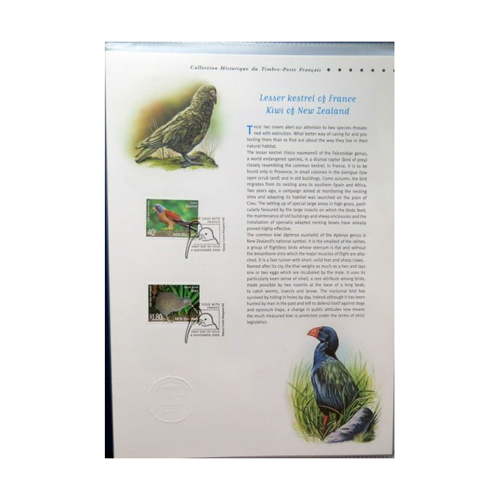 Document philatéliques officiels la poste Oiseaux menacés 