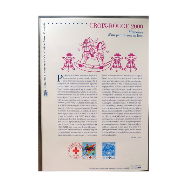 Document philatéliques officiels la poste Croix Rouge 2000