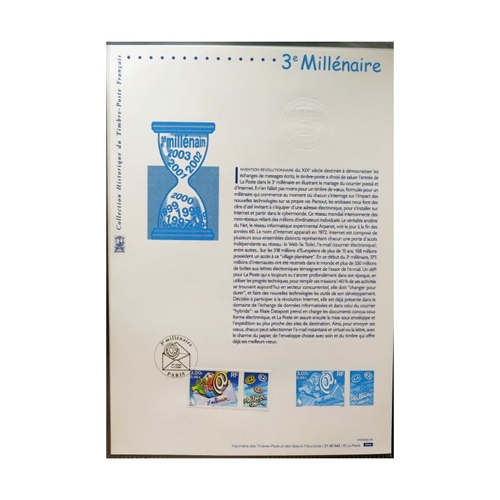 Document philatéliques officiels la poste 3° Millénaire