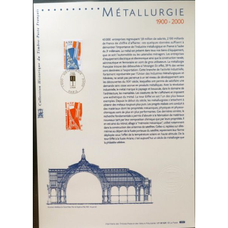 Document philatéliques officiels la poste Métallurgie 1900 - 2000