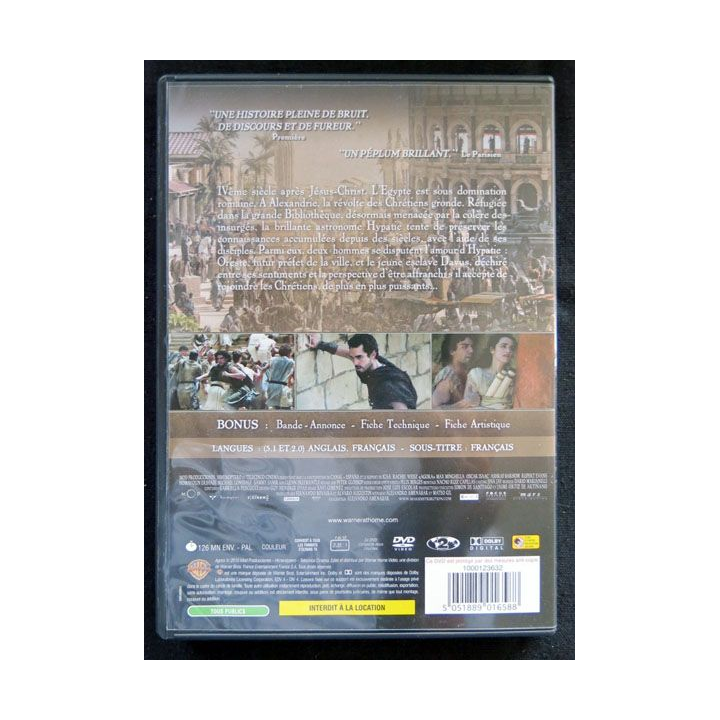 DVD : Agora un film de Alejandro Amenabar avec Rachel Weisz