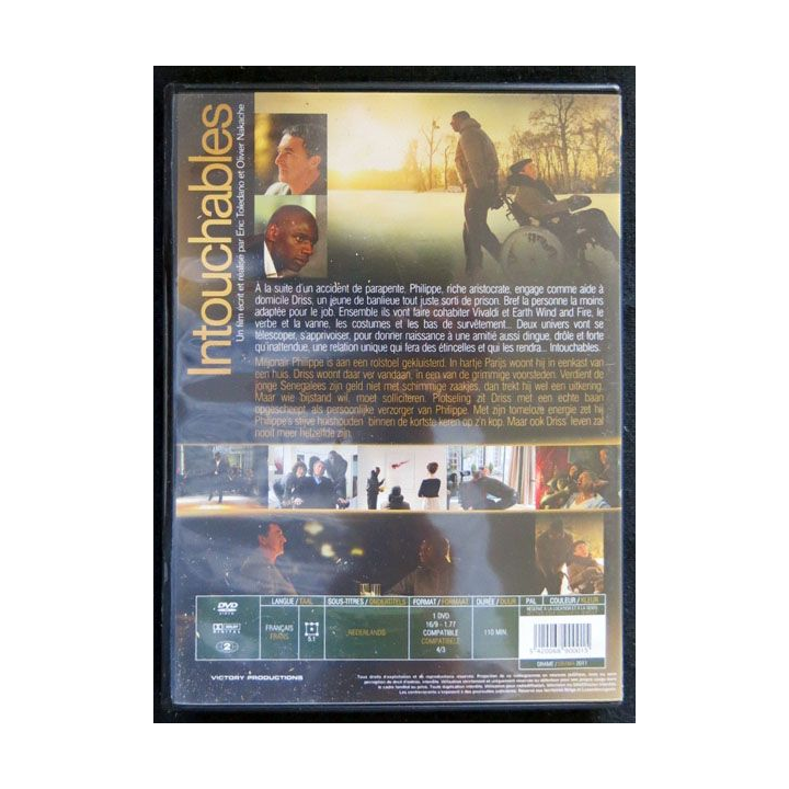DVD : Intouchables un film de Eric Toledano et Olivier Nakache avec François Cluzet, Omar Sy
