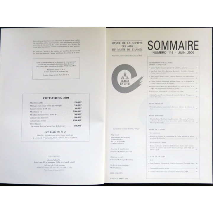 Revue de la société des amis du musée de l'armée N° 119 - juin 2000