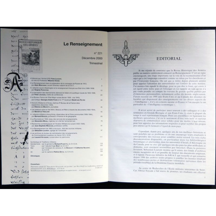 Revue Historique des armées N°4 2000 (N°221 Décembre 2000)