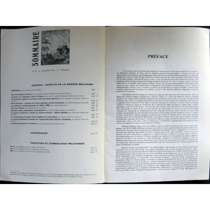 Revue Historique des armées N°3 1991 (N° 184 Septembre 1991)