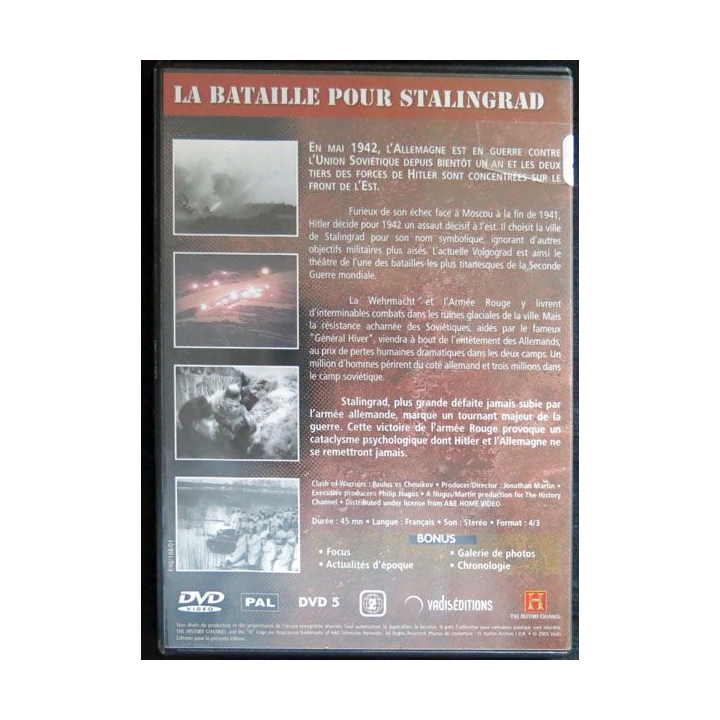 DVD : La bataille pour Stalingrad Tchouïkov contre Paulus. Vadis Editions