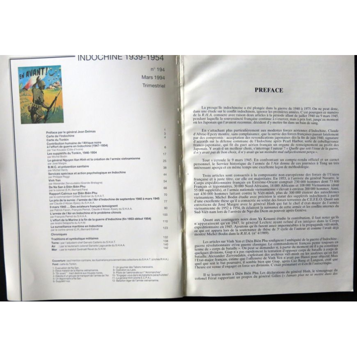 Revue Historique des armées N°1 1994 (N° 194 Mars 1994)