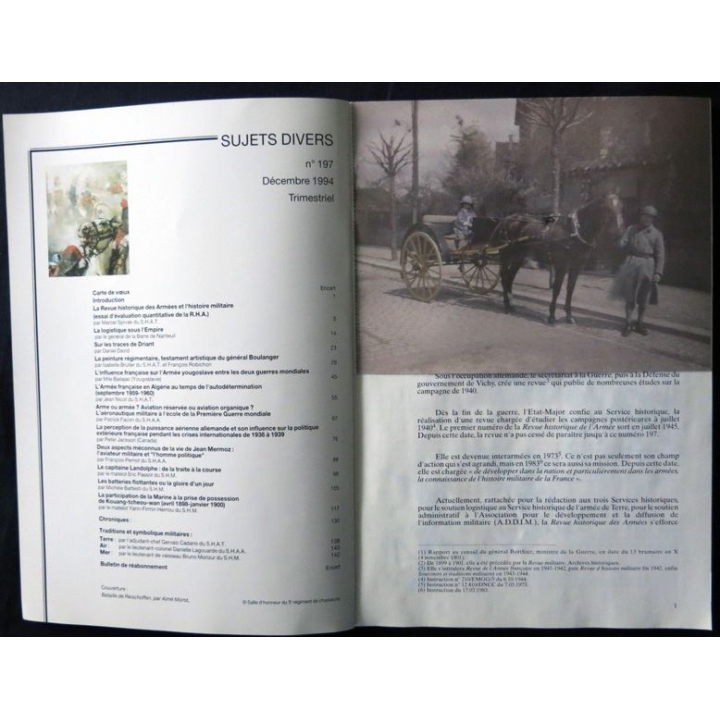 Revue Historique des armées N°4 1994 (N°197 Décembre 1994)