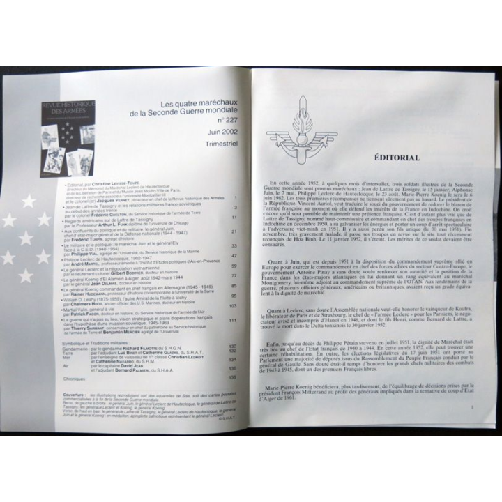 Revue Historique des armées N°3 2002 (N° 228 Septembre 2002)