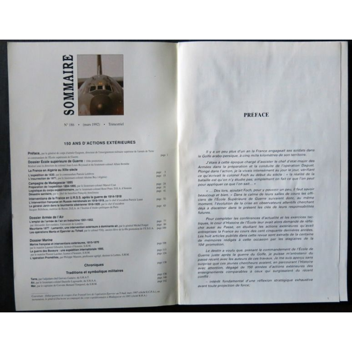 Revue Historique des armées N°1 1992 (N° 186 Mars 1992)
