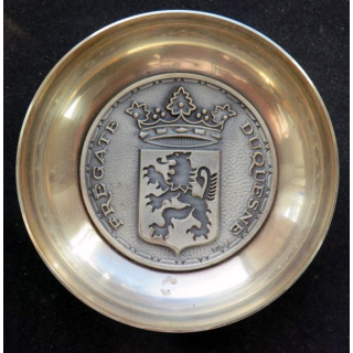 Coupelle métallique argentée de la Frégate Duquesne fab Augis