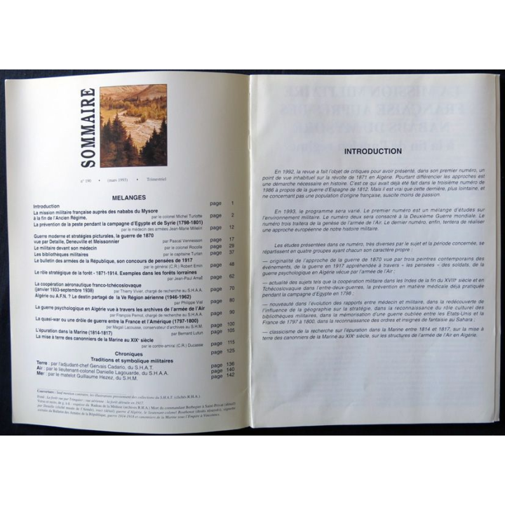 Revue Historique des armées N°1 1993 (N° 190 Mars 1993)