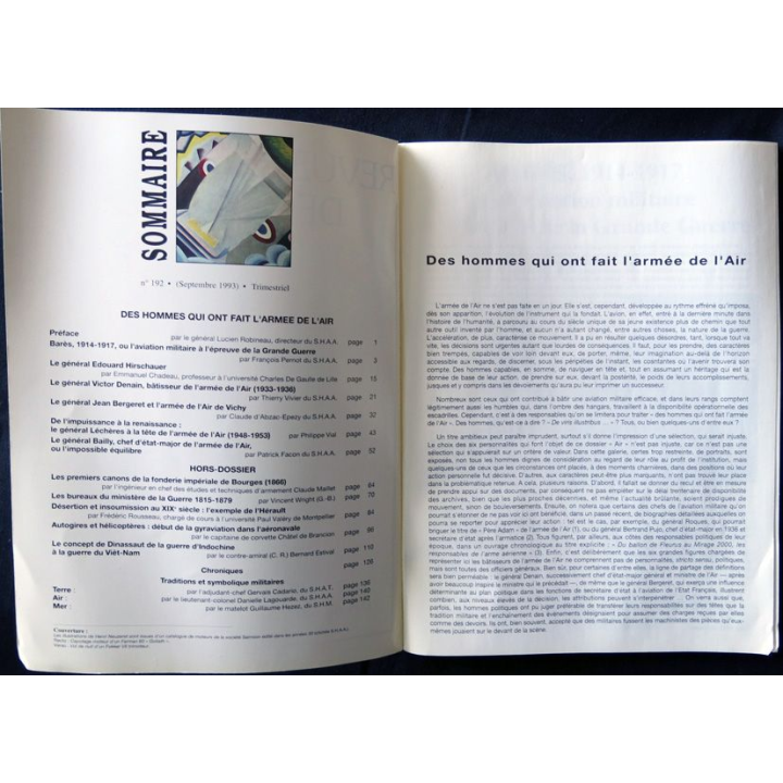 Revue Historique des armées N°3 1993 (N° 192 Septembre 1993)