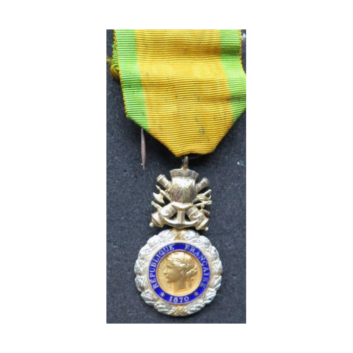 FRANCE : Médaille militaire 1870 3° république en argent émaux parfaits