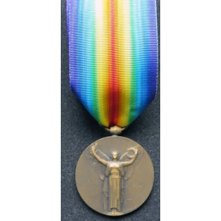 FRANCE :  médaille interalliée de La Victoire 1914-1918 en bronze ruban neuf
