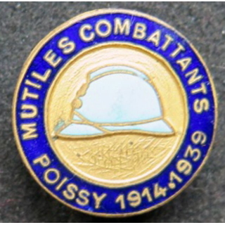 boutonnière des mutilés combattants Poissy 1914 . 1939