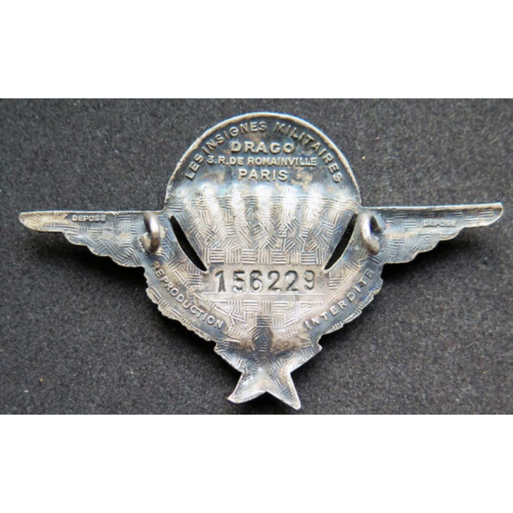 brevet parachutiste Drago Romainville numéroté 156 229 année 1959