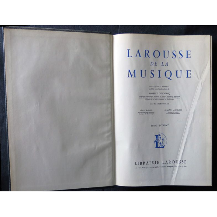 Larousse de la Musique tome 1 écrit par Norbert Dufourcq aux éditions Larousse