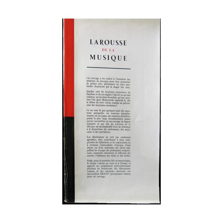 Larousse de la Musique tome 1 écrit par Norbert Dufourcq aux éditions Larousse