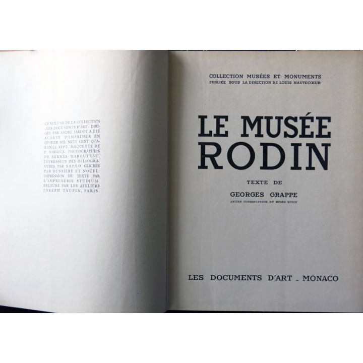 Le Musée Rodin - Collection Musées & monuments par Georges Grappe édité par Les documents d'Art Monaco