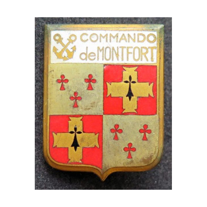 Commando de Montfort type 3  ABP en émail écu hermine croix trèfle
