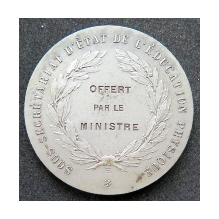 médaille de bronze argenté de tir offert ministre éducation physique