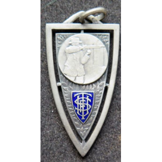 médaille argentée et émaillée de la fédération de tir