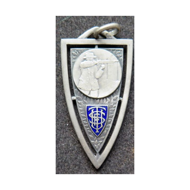 médaille argentée et émaillée de la fédération de tir
