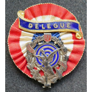 vieille plaque de délégué de la fédération de tir de 4 cm de diamètre
