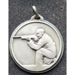 médaille argentée de tir diamètre 2,7 cm dans boitier Chobillon