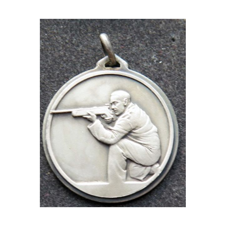 médaille argentée de tir diamètre 2,7 cm dans boitier Chobillon