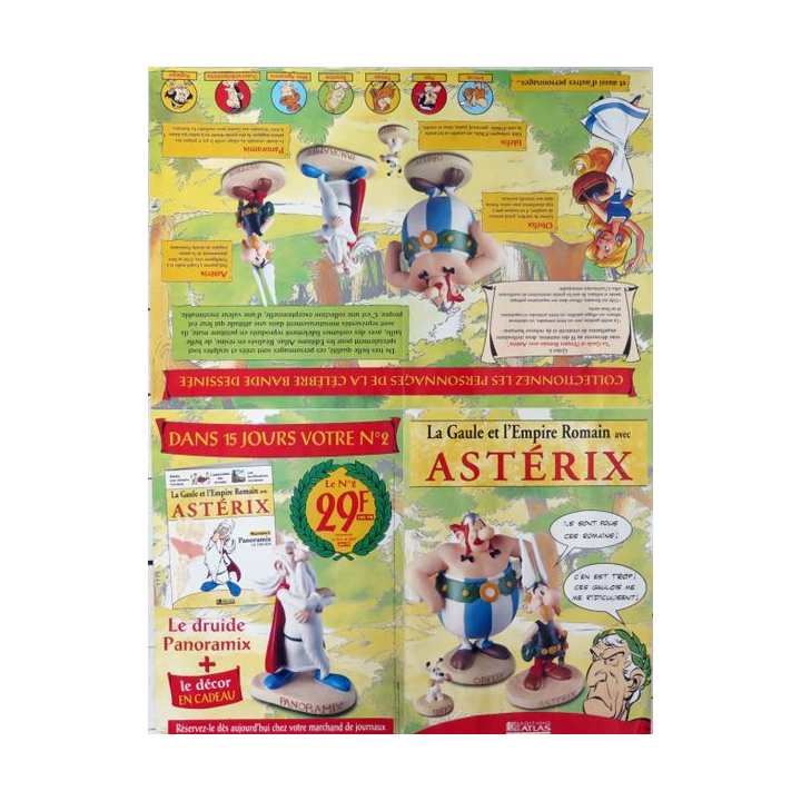 Poster La Gaule et l'empire Romain avec Astérix Plastoy collectoys Atlas 2000