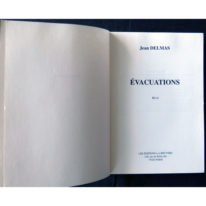 Evacuations écrit par Jean Delmas aux éditions La Bruyère