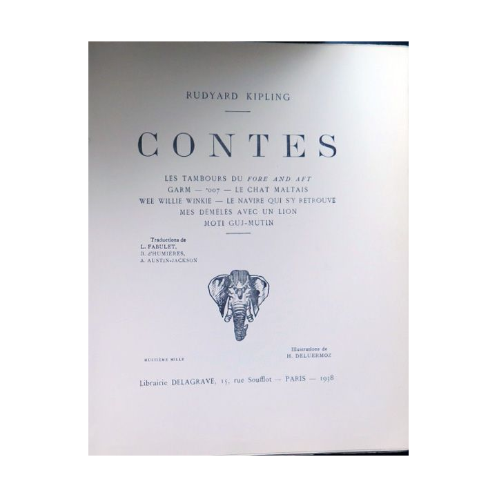 Contes de Rudyard Kipling illustrations Deluermoz librairie Delagrave