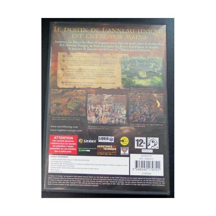 Jeu pour PC DVD ROM : La guerre de l'anneau Le Seigneur des Anneaux