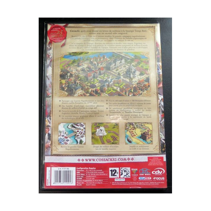 Jeu pour PC DVD ROM : Cossacks II Napoleonic wars