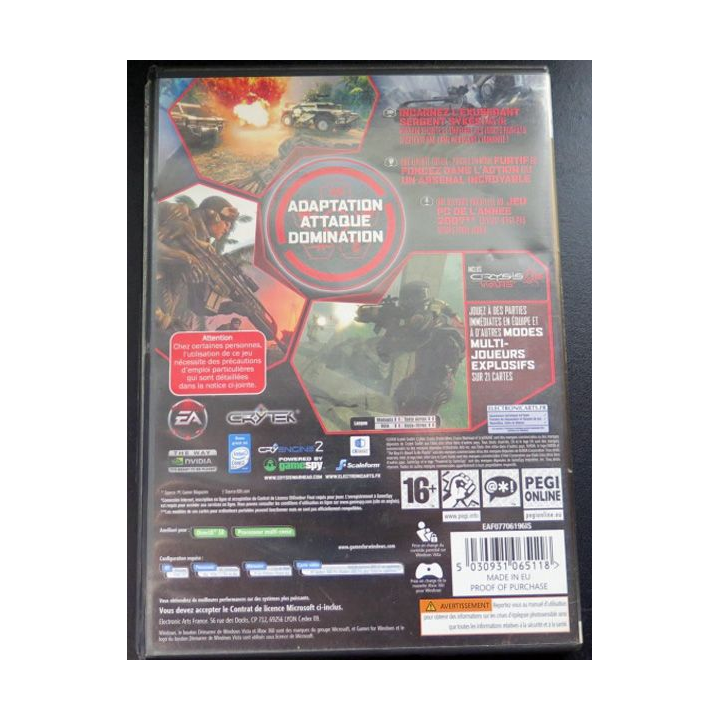 Jeu pour PC DVD ROM : Crysis warhead
