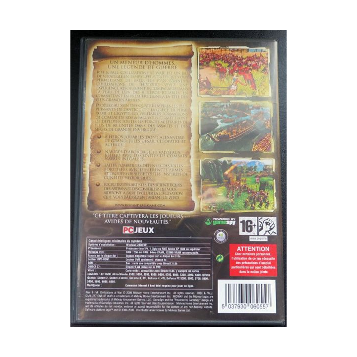 Jeu pour PC DVD ROM : Rise & Fall civilizations at war