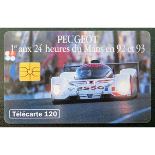 télécarte 120 unités France télécom Peugeot 1° aux 24 heures du Mans en 92 et 93