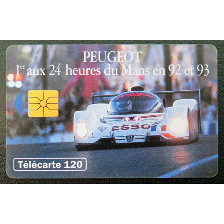 télécarte 120 unités France télécom Peugeot 1° aux 24 heures du Mans en 92 et 93