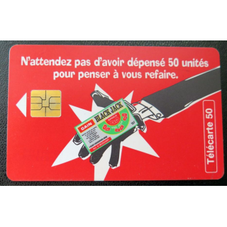 télécarte 50 unités France télécom Black Jack et que ça saute