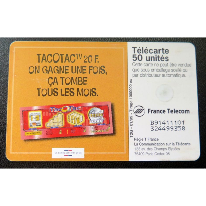 télécarte 50 unités France télécom Tac o Tac