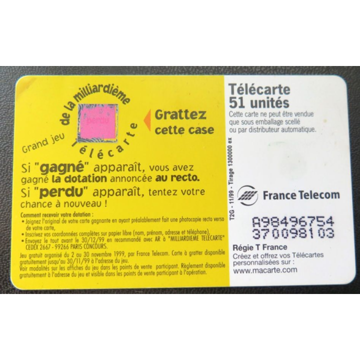 télécarte 51 unités France télécom Vous jouez pour une Ford Ka